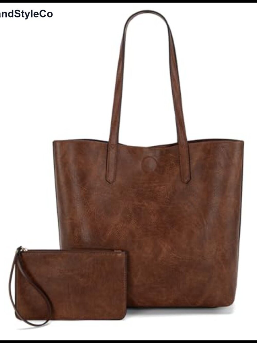 Faux Leather Tote Bag with Top Handle, Hobo Purse for Women